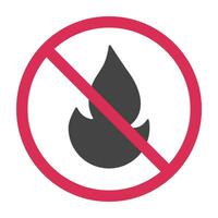 Nee brand teken iin rood ronde kader. vector illustratie