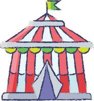 circus tent hand- getrokken vector illustratie