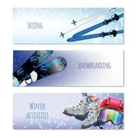 winteractiviteiten realistische banners vector illustratie