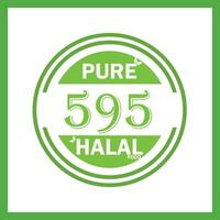 ontwerp met halal blad ontwerp 595 vector