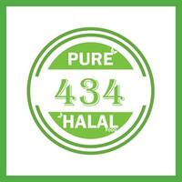 ontwerp met halal blad ontwerp 434 vector