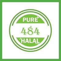 ontwerp met halal blad ontwerp 484 vector