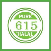 ontwerp met halal blad ontwerp 615 vector