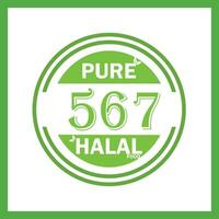 ontwerp met halal blad ontwerp 567 vector