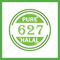 ontwerp met halal blad ontwerp 627 vector