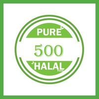 ontwerp met halal blad ontwerp 500 vector