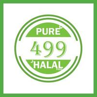 print ontwerp met halal blad ontwerp 499 vector