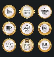 Luxe premium gouden insignes en labels vector