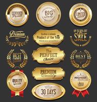 Luxe premium gouden insignes en labels vector