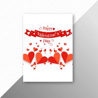 Mooie hart Valentijnsdag kaart brochure vector