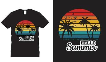 Hallo zomer t-shirt ontwerp, t-shirt ontwerp vector, zomer vector