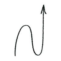tekening nadruk pijl icoon. ontwerp eigenzinnig twist zigzag lijn, voorjaar spoel, kromme Golf. vector illustratie