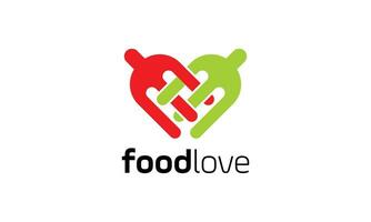 liefde van vork logo merk voor voedsel bedrijf vector