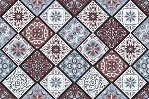 reeks van gevormde azulejo verdieping tegels achtergrond. naadloos kleurrijk patroon vector