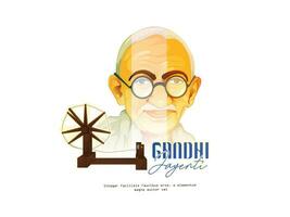 gelukkig Gandhi Jayanti vector illustratie ontwerp