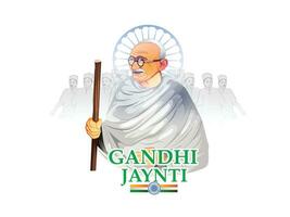 gelukkig Gandhi Jayanti vector illustratie ontwerp