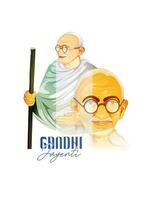 gelukkig Gandhi Jayanti vector illustratie ontwerp