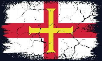 vlak ontwerp grunge Guernsey vlag achtergrond vector