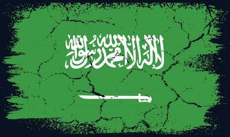 vlak ontwerp grunge saudi Arabië vlag achtergrond vector