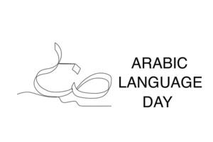 een schoonschrift viering van Arabisch taal dag vector