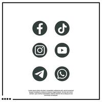 logo sociaal media facebook, tiktok, youtube, telegram, whatapp's vector