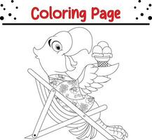 schattig papegaai tekenfilm kleur bladzijde illustratie vector. vogel kleur boek voor kinderen. vector