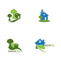 gebouw huis natuur logo vector sjabloon