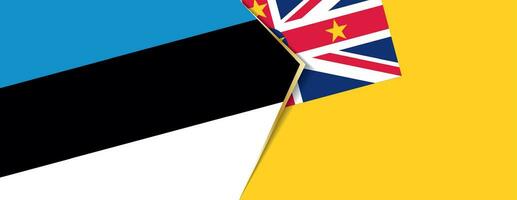 Estland en niue vlaggen, twee vector vlaggen.