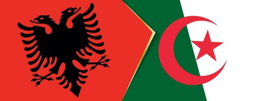 Albanië en Algerije vlaggen, twee vector vlaggen.