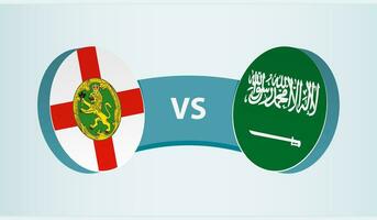 alderney versus saudi Arabië, team sport- wedstrijd concept. vector