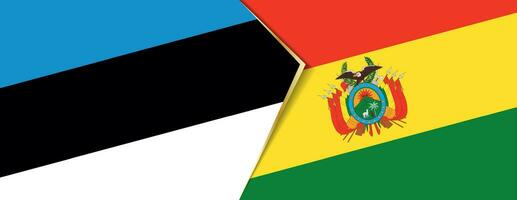 Estland en Bolivia vlaggen, twee vector vlaggen.