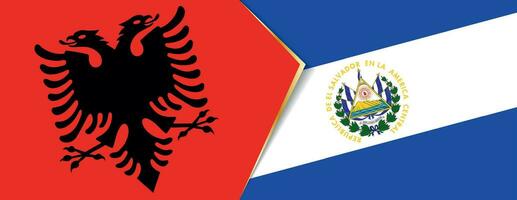 Albanië en el Salvador vlaggen, twee vector vlaggen.