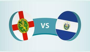 alderney versus el salvador, team sport- wedstrijd concept. vector