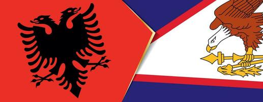 Albanië en Amerikaans Samoa vlaggen, twee vector vlaggen.