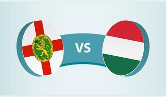 alderney versus Hongarije, team sport- wedstrijd concept. vector