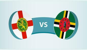 alderney versus dominica, team sport- wedstrijd concept. vector