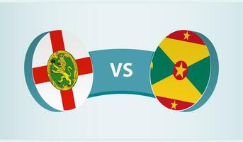 alderney versus grenada, team sport- wedstrijd concept. vector