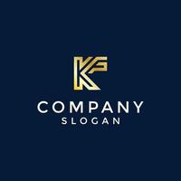 modern en luxe eerste brief kf of fk monogram logo vector