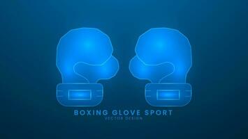 boksen handschoen sport. sport opleiding en Sportschool apparatuur. vector illustratie met licht effect en neon