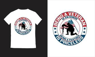 Verenigde Staten van Amerika soldaat leger eer de offer veteranen dag t-shirt ontwerp vector