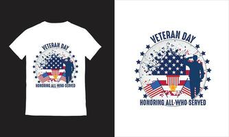 Verenigde Staten van Amerika soldaat leger eer de offer veteranen dag t-shirt ontwerp vector