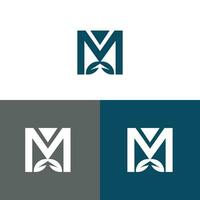 brief m logo ontwerp concept negatief ruimte stijl. abstract teken gebouwd van controleren merken. vector elementen sjabloon icoon.