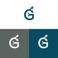 brief g logo ontwerp concept negatief ruimte stijl. abstract teken gebouwd van controleren merken. vector elementen sjabloon icoon.