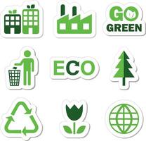 vector groen ecologie pictogrammen reeks