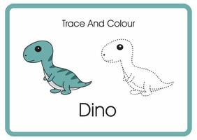 tel trace en kleur dino vector