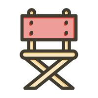 camping stoel vector dik lijn gevulde kleuren icoon voor persoonlijk en reclame gebruiken.