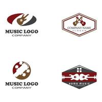 kruis gitaar muziek band embleem stempel vintage retro logo ontwerp vector