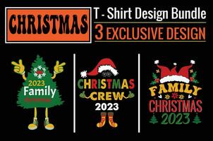 2023 familie kerstmis, Kerstmis bemanning 2023, 2023 Kerstmis bemanning, Kerstmis t-shirt ontwerp bundel.klaar naar afdrukken voor kleding, poster, en illustratie. modern, gemakkelijk, belettering. vector