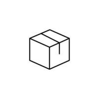 verpakt doos vector lijn symbool. perfect voor web plaatsen, boeken, winkels, winkels. bewerkbare beroerte in minimalistisch schets stijl