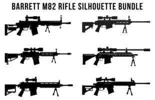 vector wapens silhouet bundel, verzameling van divers vuurwapens bundel